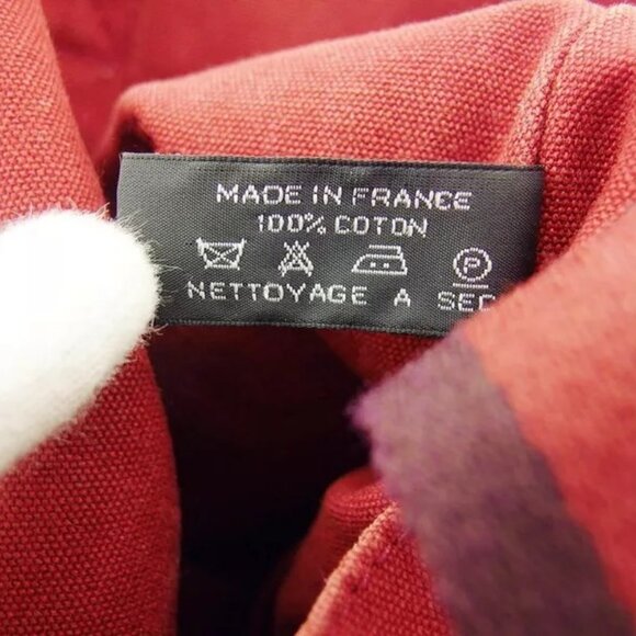 HERMES Tote Bag Fool Toe Cotton Canvas Authentic Used - Picture 9 of 9